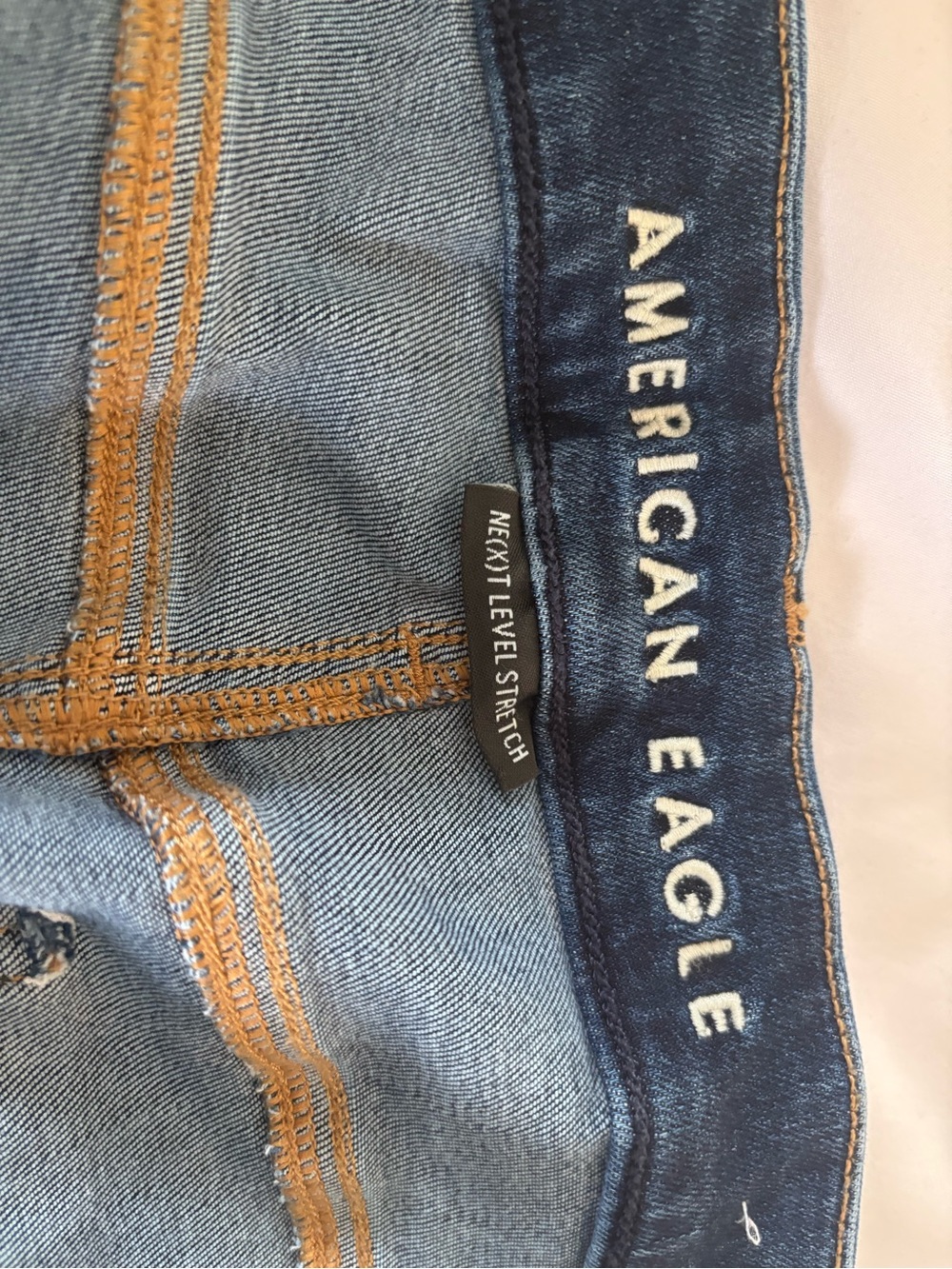 American Eagle Dark Blue Hi-Rise Stretch Skinny Jeans - Picture 3 of 5